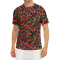Hot Chili Peppers Pattern Print Men's Short Sleeve Rash Guard