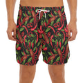 Hot Chili Peppers Pattern Print Men's Split Running Shorts