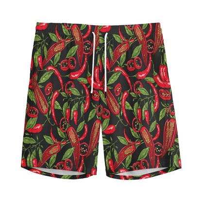 Hot Chili Peppers Pattern Print Men's Sports Shorts