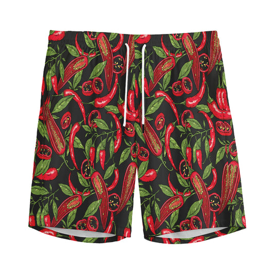 Hot Chili Peppers Pattern Print Men's Sports Shorts