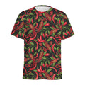 Hot Chili Peppers Pattern Print Men's Athletic T-Shirt