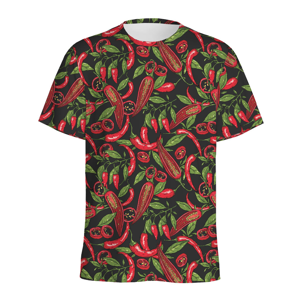 Hot Chili Peppers Pattern Print Men's Sports T-Shirt