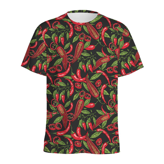 Hot Chili Peppers Pattern Print Men's Sports T-Shirt