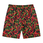 Hot Chili Peppers Pattern Print Men's Swim Trunks
