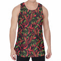 Hot Chili Peppers Pattern Print Men's Velvet Tank Top