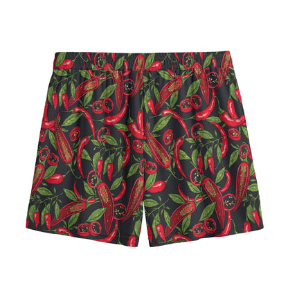 Hot Chili Peppers Pattern Print Mesh Shorts