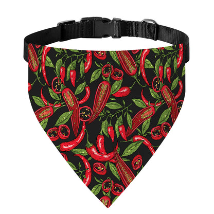 Hot Chili Peppers Pattern Print Over The Collar Dog Bandana