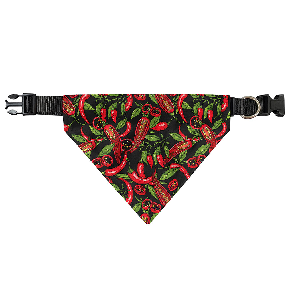 Hot Chili Peppers Pattern Print Over The Collar Dog Bandana