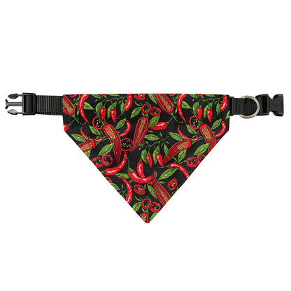 Hot Chili Peppers Pattern Print Over The Collar Dog Bandana