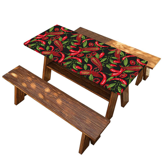 Hot Chili Peppers Pattern Print Picnic Table Cover