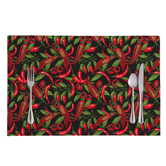 Hot Chili Peppers Pattern Print Placemat