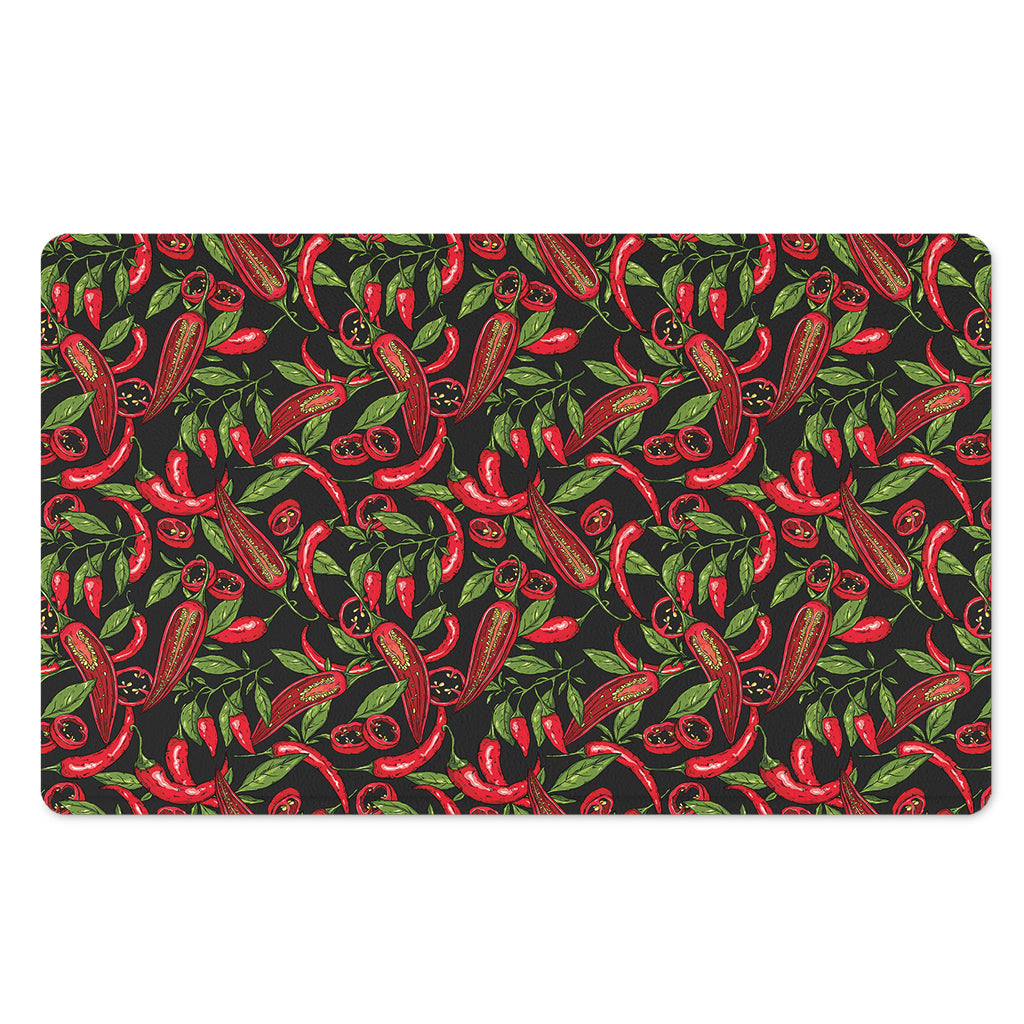 Hot Chili Peppers Pattern Print Polyester Doormat