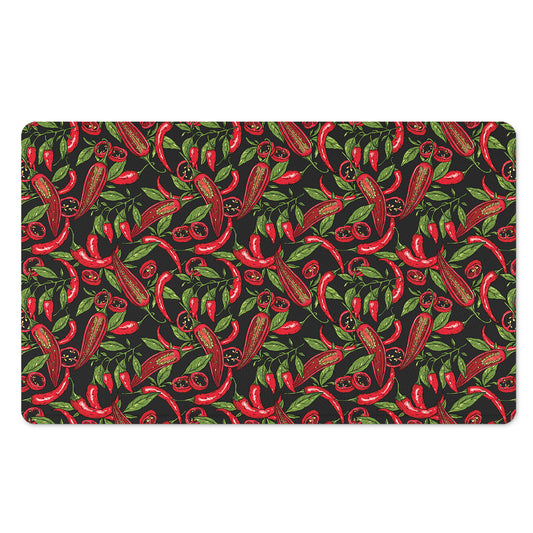 Hot Chili Peppers Pattern Print Polyester Doormat