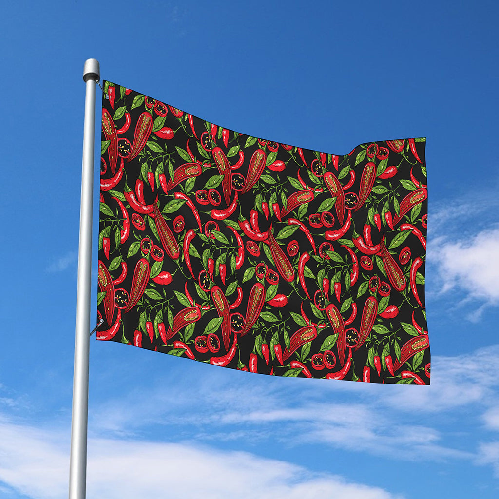 Hot Chili Peppers Pattern Print Polyester Flag