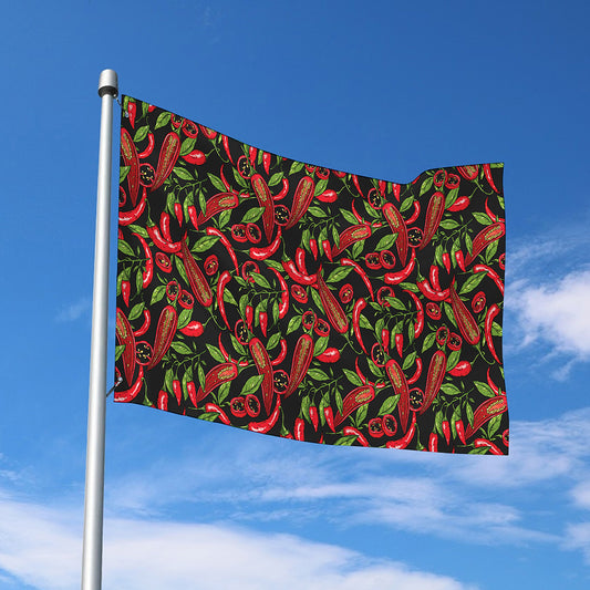 Hot Chili Peppers Pattern Print Polyester Flag