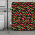 Hot Chili Peppers Pattern Print Polyester Shower Curtain