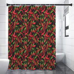 Hot Chili Peppers Pattern Print Premium Shower Curtain