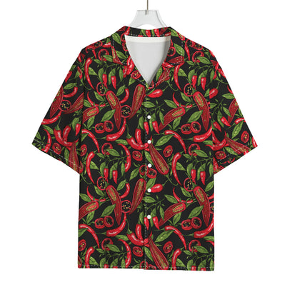 Hot Chili Peppers Pattern Print Rayon Hawaiian Shirt