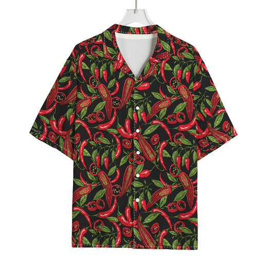 Hot Chili Peppers Pattern Print Rayon Hawaiian Shirt