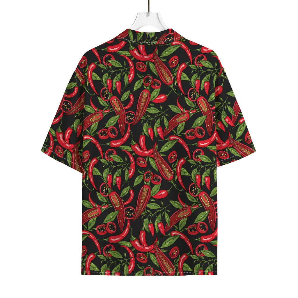 Hot Chili Peppers Pattern Print Rayon Hawaiian Shirt