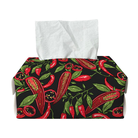 Hot Chili Peppers Pattern Print Rectangle Tissue Box Cover