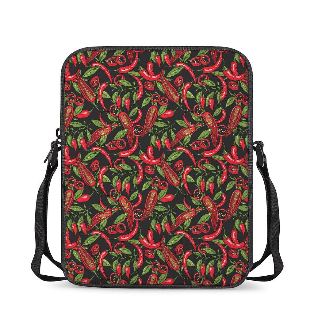 Hot Chili Peppers Pattern Print Rectangular Crossbody Bag