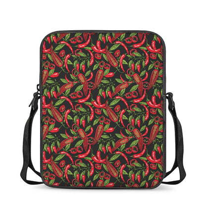 Hot Chili Peppers Pattern Print Rectangular Crossbody Bag