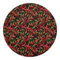 Hot Chili Peppers Pattern Print Round Blanket