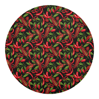 Hot Chili Peppers Pattern Print Round Blanket