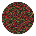 Hot Chili Peppers Pattern Print Round Floor Mat