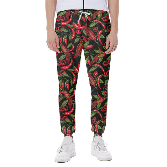 Hot Chili Peppers Pattern Print Scuba Joggers