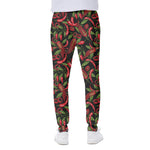 Hot Chili Peppers Pattern Print Scuba Joggers