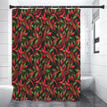 Hot Chili Peppers Pattern Print Shower Curtain