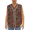 Hot Chili Peppers Pattern Print Sleeveless Baseball Jersey
