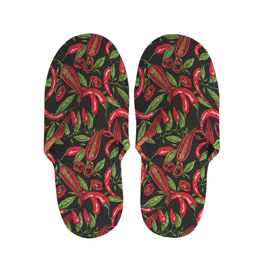 Hot Chili Peppers Pattern Print Slippers
