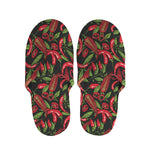 Hot Chili Peppers Pattern Print Slippers