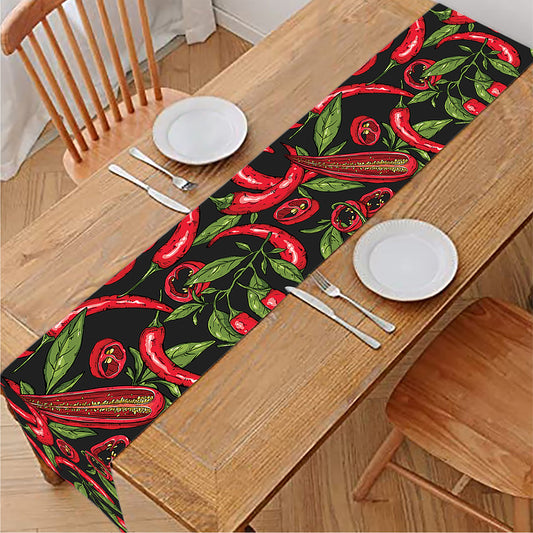 Hot Chili Peppers Pattern Print Table Runner