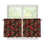 Hot Chili Peppers Pattern Print Tier Curtains