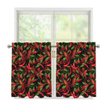 Hot Chili Peppers Pattern Print Tier Curtains