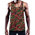 Hot Chili Peppers Pattern Print Men's Workout Tank Top