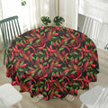 Hot Chili Peppers Pattern Print Waterproof Round Tablecloth