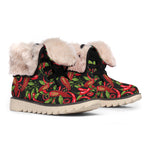 Hot Chili Peppers Pattern Print Winter Boots