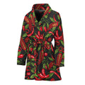 Hot Chili Peppers Pattern Print Women's Bathrobe