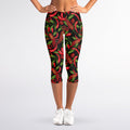 Hot Chili Peppers Pattern Print Women's Capri Leggings