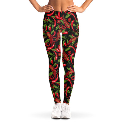 Hot Chili Peppers Pattern Print Women's Leggings