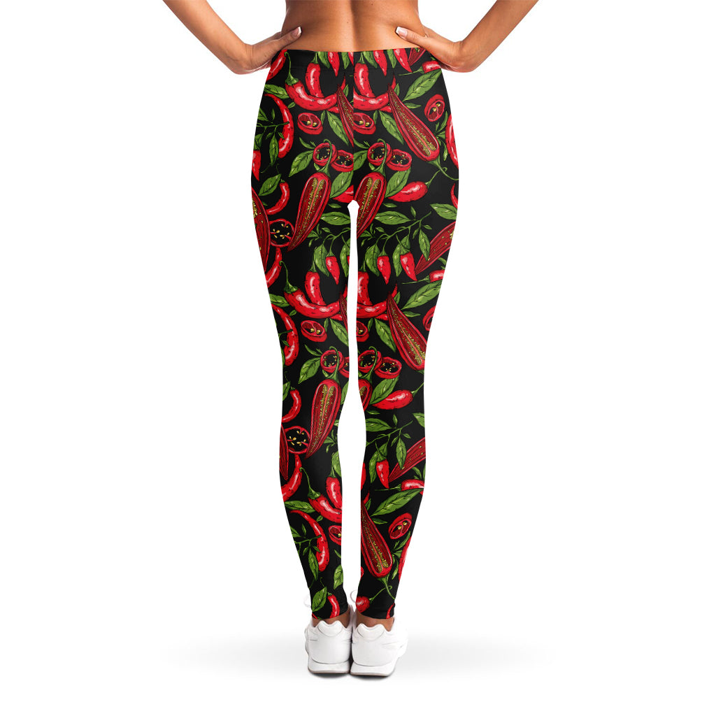 Hot Chili Peppers Pattern Print Women's Leggings
