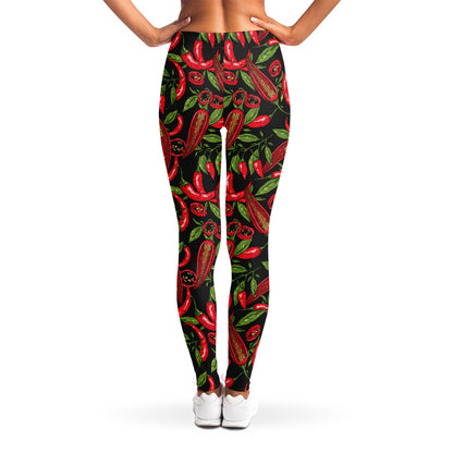 Hot Chili Peppers Pattern Print Women's Leggings