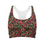 Hot Chili Peppers Pattern Print Women's Sports Bra