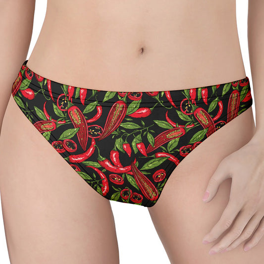 Hot Chili Peppers Pattern Print Women's Thong