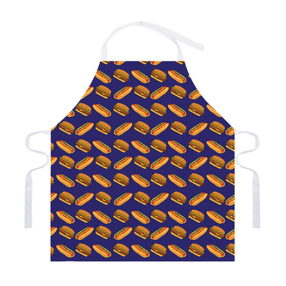 Hot Dog And Hamburger Pattern Print Adjustable Apron